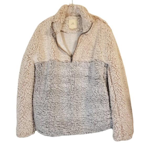 Thread & Supply Teddy Sherpa Fleece Quarter Zip Pullover Size S - Picture 2 of 11
